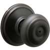 Schlage Georgian Series F40VGEO716 Privacy Lockset, Round Design, Knob Handle, Aged Bronze, Metal, Yes, 2.09 in Dia Knob