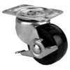 ProSource JC-H10 Swivel Caster, 2-1/2 in Dia Wheel, 1.1 in W Wheel, Rubber Wheel, Black, 130 lb, Steel Housing Material