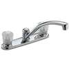 Delta Classic Series 2102LF Kitchen Faucet, 1.8 gpm, Brass, Chrome Plated, Deck, Knob Handle, Swivel Spout