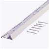 M-D 43882 Fluted Carpet Gripper, 36 in L, 1-3/8 in W, Aluminum, Pewter