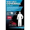 Venom Steel VENCV300XXL Coveralls with Hood, 2XL, Unisex, Zipper, Fabric, White
