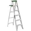 Louisville AS4000 Series AS4008 Step Ladder, 8 ft H, Type II Duty Rating, Aluminum, 225 lb, 7-Step, 12.3 ft Max Reach