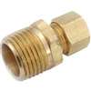 Anderson Metals 750068-0404 Pipe Connector, 1/4 in, Compression x Male, Brass, 300 psi Pressure
