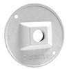 Hubbell 5193-1 Combination Cover, 4-1/8 in Dia, 1.094 in L, 4-1/8 in W, Round, Metal, Gray, Powder-Coated