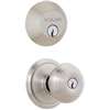 Schlage FB50NVGEO619 Knob Lockset, Mechanical Lock, Knob Handle, Round Design, Satin Nickel, Yes, 1 Grade, Rekeyable