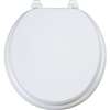 ProSource T-17WM-3L Toilet Seat, Round, MDF Molded Fiberboard, White, Plastic Hinge