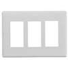 Eaton PJS Series PJS263W Wallplate, 4.87 in L, 6-3/4 in W, 3-Gang, Polycarbonate, White, High-Gloss
