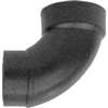 Canplas 102454LBC Sanitary Street Pipe Elbow, 4 in, Spigot x Hub, 90 deg Angle, ABS, Black