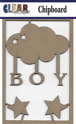Boy Cloud Chipboard Embellishments