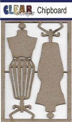 Dress Form Chipboard Embellishments