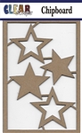 Multi Stars Chipboard Embellishments