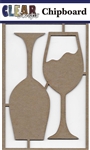 Wine glasses Chipboard Embellishments