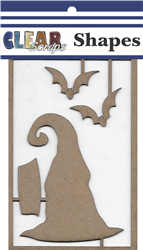 Witch hat bats Chipboard Embellishments