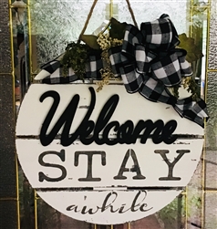 Welcome stay awhile with paint