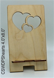 Hearts Wood Phone Stand