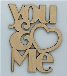 You n Me XL Script Wood Quote