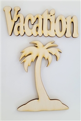 Word n Shape Vacation Palm Tree