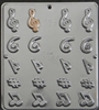 1367 G Clef Musical Notes Bite Size Chocolate Candy Mold
