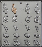 1367 G Clef Musical Notes Bite Size Chocolate Candy Mold