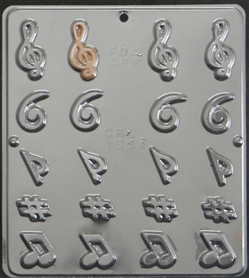 1367 G Clef Musical Notes Bite Size Chocolate Candy Mold
