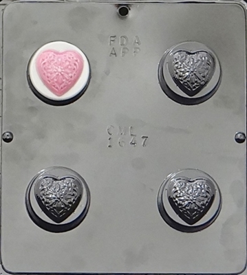 1647 Filigree Heart Oreo Cookie Chocolate Candy Mold