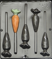 1825 Carrot Pop Lollipop Chocolate Candy Mold