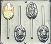 1833 Bunny in Basket Oval Lollipop Chocolate Candy Mold