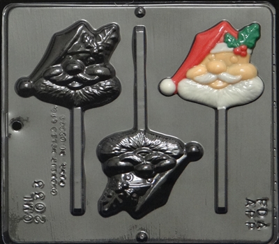 2033 Comic Santa Pop Lollipop Chocolate Candy Mold