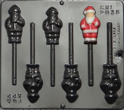 2036 Small Santa Pops Lollipop Chocolate Candy Mold