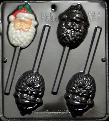 2050 Santa Face Lollipop Chocolate Candy Mold