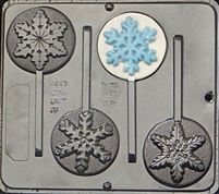 2058 Snowflake Variety "Frozen" Lollipop Chocolate Candy Mold