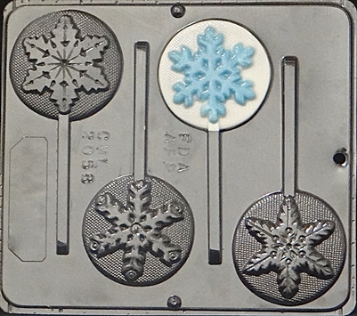 2058 Snowflake Variety "Frozen" Lollipop Chocolate Candy Mold