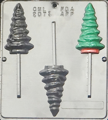 2073 Christmas Tree Lollipop Chocolate Candy Mold