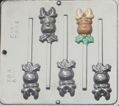 2094 Reindeer Lollipop Chocolate Candy Mold