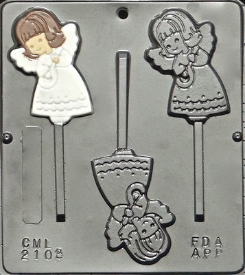 2102 Angel Lollipop Chocolate Candy Mold