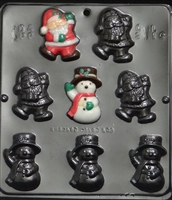 2116 Santa & Snowman Pieces Chocolate Candy Mold