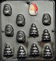 2128 Santa & Tree Assortment Chocolate Candy Mold