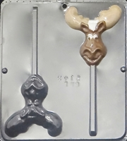 2145 Mr. Moose Reindeer Lollipop Chocolate Candy Mold