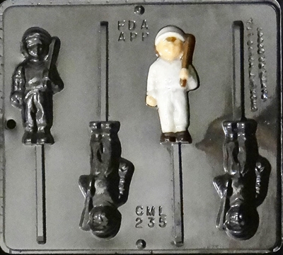 235 Baseball Player Lollipop Chocolate Candy Mold