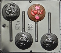 3011 Love on Circle Pops LollipopChocolate Candy Mold