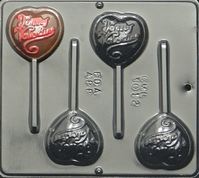 3012 To My Valentine on Heart Pop
Lollipop Chocolate Candy Mold