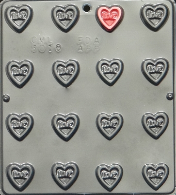 3018 Small Love on Heart Pieces
Chocolate Candy Mold