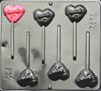 3024 Small Heart with Bow Lollipop Chocolate Candy Mold