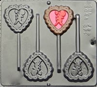 3044 Heart with Cupid Pop Lollipop
Chocolate Candy Mold