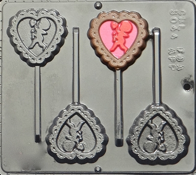 3044 Heart with Cupid Pop Lollipop
Chocolate Candy Mold