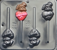 3059 Puppy on Heart Pop Lollipop Chocolate Candy Mold