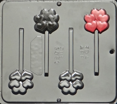 3061 Heart Cluster Pop Lollipop Chocolate Candy Mold