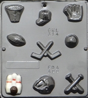 314 Sports Assortment Chocolate Candy Mold