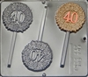 3301 "40" Birthday/Anniversary Lollipop Chocolate Candy Mold