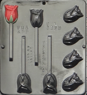 3329 Rose Assembly Lollipop Chocolate Candy Mold